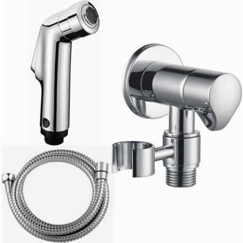 Abs Sprayer hand held shower with angle valve toilet bidet shattaf spray toilet shower BD066