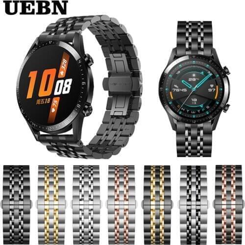 UEBN 20mm Metal Stainless Steel Strap for HUAWEI WATCH GT 2 42mm 46mm Band 22mm Bracelet Watchband for Honor Magic WatchBand