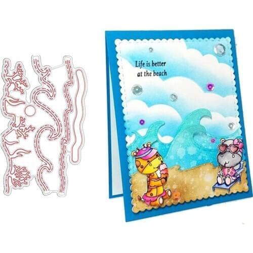 Ripple Wave line Frame Metal Cutting Dies Stencils for DIY Scrapbooking Photo Album Decorative Embossing Cards Crafts Die Cut