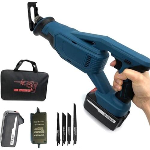 Blue Black Lithium Battery Reciprocating Saw Rechargeable Logging Saw Electric Saw Machine For 18V Makita Battery Power Tools