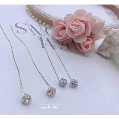 Free Shipping Shiny Beautiful Ball CZ Cubic Zirconia Dangle Earrings Jewelry 2 Colors Choose Drop Ship