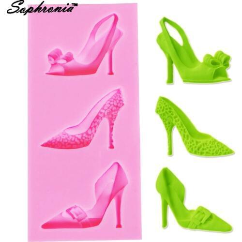 Sophronia F1141 High-heeled Shoes Shaped Fondant Silicone Handmade Mold Crafts DIY Mold Ice Mold Silicone Decorating Cake Mold