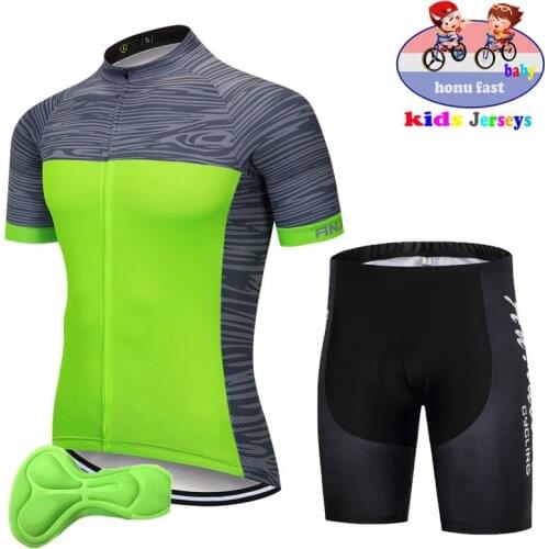 2021Cycling Clothing Kids Breathable Quick Dry Child Bicycle Wear Sports Suit Champion Clothing Sports Team Cycling Short Sleeve