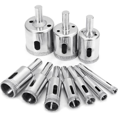 WSFS Hot Diamond Drill Bits,10Pcs 6-32mm Hole Saw Diamond Drill Bit Hollow Core Drill Bit Set for Diamond Coating, Carbon Steel