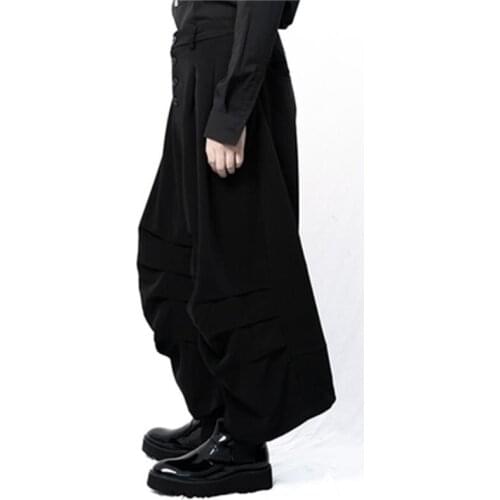 Yamamoto-style New casual trousers drape dark ultra-loose legs pants skirt