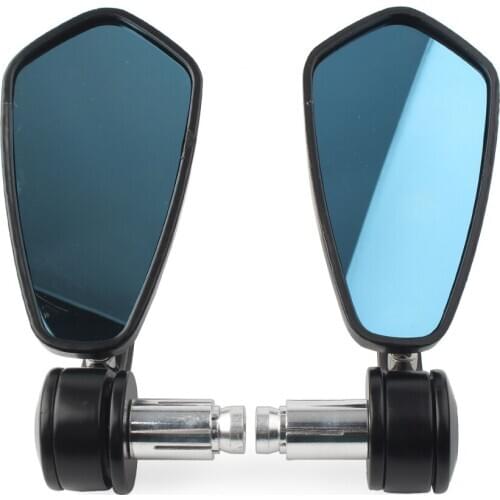 22mm Bar End Motorcycle Rearview Mirrors 180 Degree Adjustability Rear View Side Mirror Aluminum