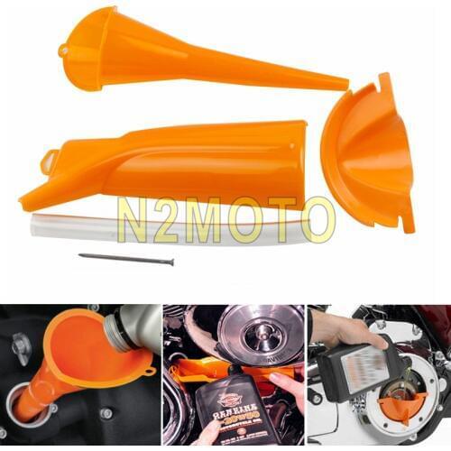 1 Set Oil Catcher Drain Oil Funnel For Harley Touring Dyna Sportster XL Softail 99-2017 Primary Case Oil Fill/Oil Filling Funnel