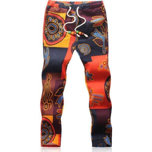 2020 Summer Designer Linen Pants Men Printing Casual Jogger Pants Boys