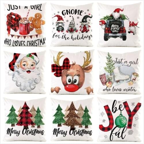 45cm*45cm **Merry Chrismas** Inimitated Silk Fabric Throw Pillow Covers Couch Cushion Cover Home Decorative Pillows Pillow Case