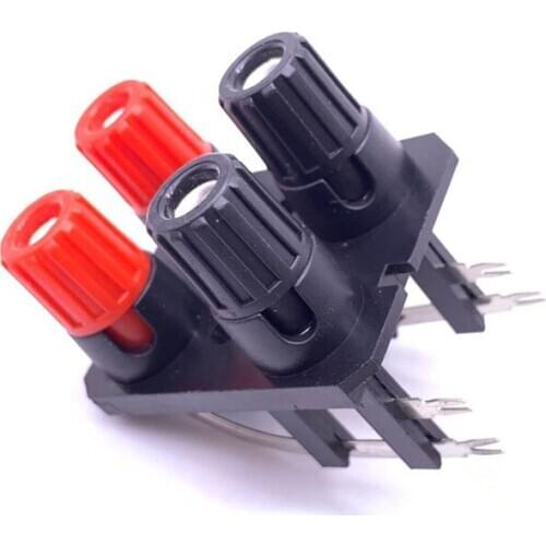 5PCS 4Way Jack Outlet Spring Push Release Connector Speaker Terminal Strip AC 50V / 0.2A Bend Pin Short Pin Long Pin