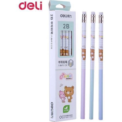72pcs kawaii wood pencils 2B HB cute rilakkuma pencil with erasers high quality pencil for school kids writing stationery gift