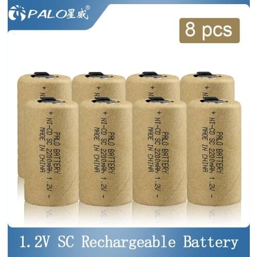 8-20pcs Ni-CD SC 2000mAh high power Sub C 10C 1.2V rechargeable battery for power tools electric drill screwdrive
