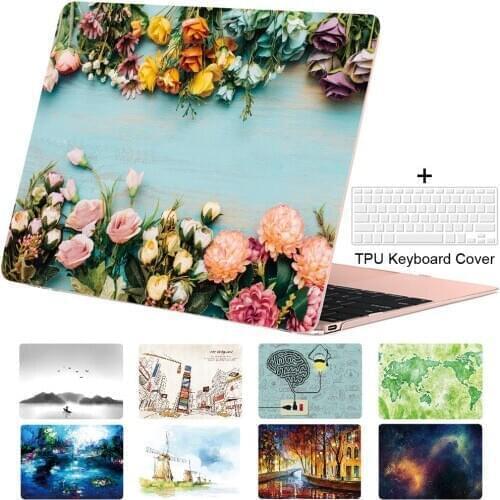 Case for Macbook Pro 13 15 16 Air 13 11 12 Art Print Cover Retina Touch Bar Shell Design Wood Floral Picture A2251 A2289 A2179