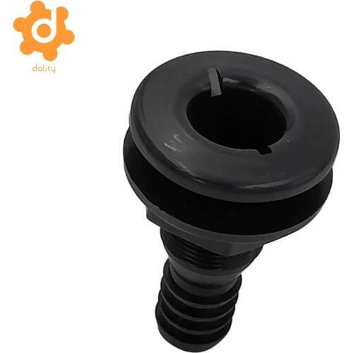Black Plastic Thru-Hull Bilge Pump and Aerator Hose Fitting for 1' Hose