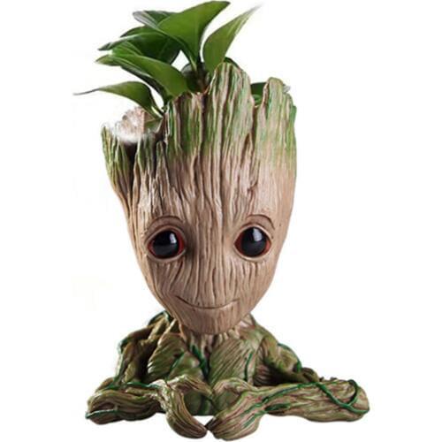 Baby Groot Flowerpot Flower Pot Planter Action Figures Tree Man Cute Model Toy Pen Pot Garden Flower Planter Pot