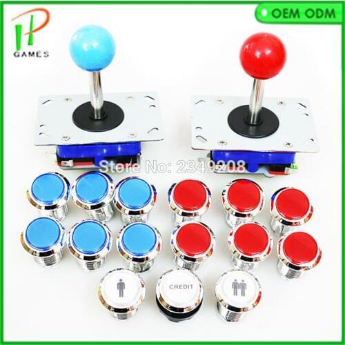 DIY arcade packs 15 chrome illuminate button micro push start button 2 arcade zippy joystick diy joystick