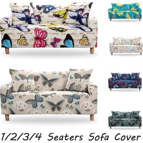 Sofa Cover Stretch Butterfly Pattern Sofa Covers Spandex Universal Floral Elastic Couch Covers For Living Room Sofa Decor