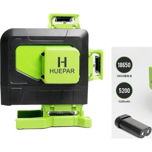 Huepar 16 lines 4D Cross Line Laser Level Green Beam Line With Li-ion battery For Tiles Floor Multifunction & Remote Control