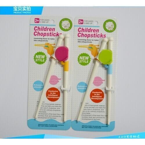 By dhl 1000pair Baby Training Chopsticks Plastic Baby Exercise Training Chopsticks Cartoon Children Learning Chopsticks