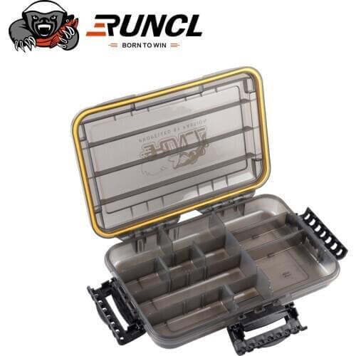 RUNCL Waterproof Seal Fishing Box Fishing Accessories lure Hook Boxes storage Double Sided High Strength Fishing Tackle Box