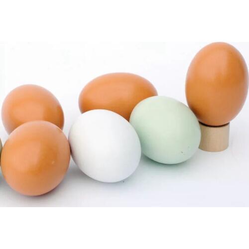 Colorful wood eggs easter egg play food wooden toy set of 10
