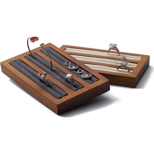 Fashion jewelry plate ring display plate solid wood earrings shelf jewelry storage rack jewelry display props