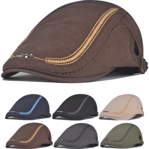 Mens Baseball Cap Mens Duck Tongue Hat Breathable Embroidery Sun Hat Sunscreen Sun Hat Man Beret Flat Cap Male Hat