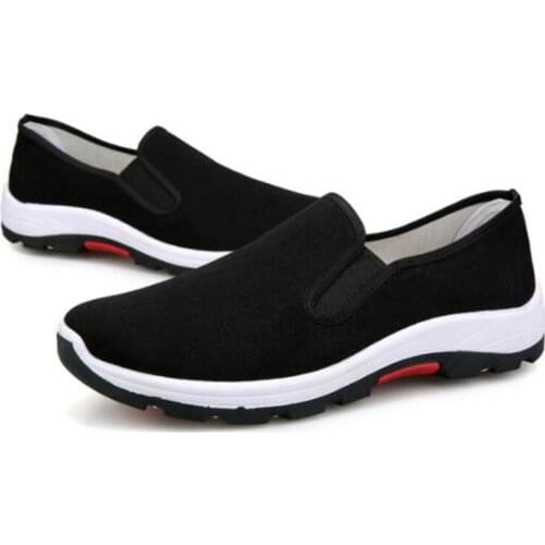 New Mens Sneakers Fashion Cloth Shallow Mouth Flat-Bottom Non-slip Lightweight Comfortable Middle-aged and Aged Casual Shoes