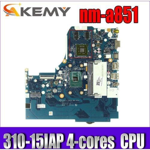 New Akemy CG414 CG515 NM-A851 motherboard For Lenovo 310-15IAP notebook motherboard CPU N3350 N3450 4-cores DDR3 100% test work
