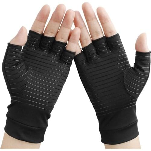 Newly Copper Fiber Compression Arthritis Gloves Pain Relief Wrist Joints Support Brace 19ing