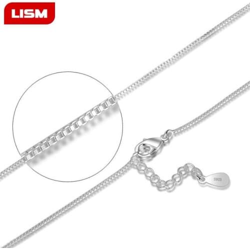 Silver Plated Necklace Link Chain Lobster Clasp Collares 45CM Lenght Necklace