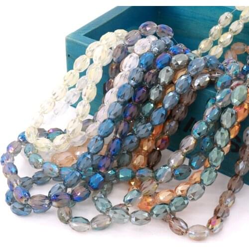 Wholesale 50pcs/lot 10x12mm Oval Crystal Beads Craft Bracelet Diy Beads For Jewelry Making Findings Faceted Glass Spacer Beads