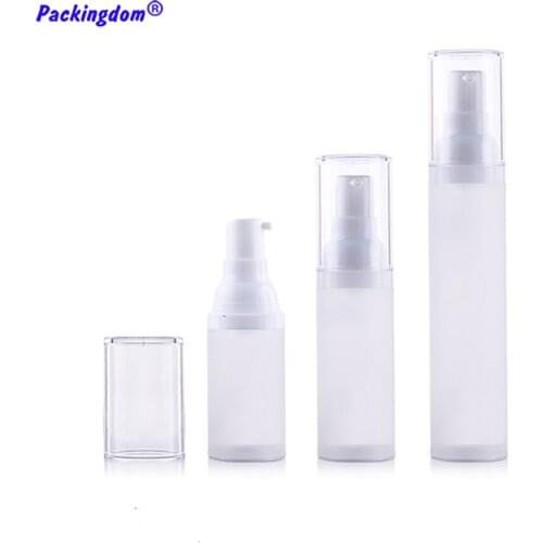 10pcs Empty Airless Pump Bottles Matte Clear Cosmetic Plastic Tubes Refill Travel Packaging Vacuum Lotion Bottle 20ml 30ml 50ml