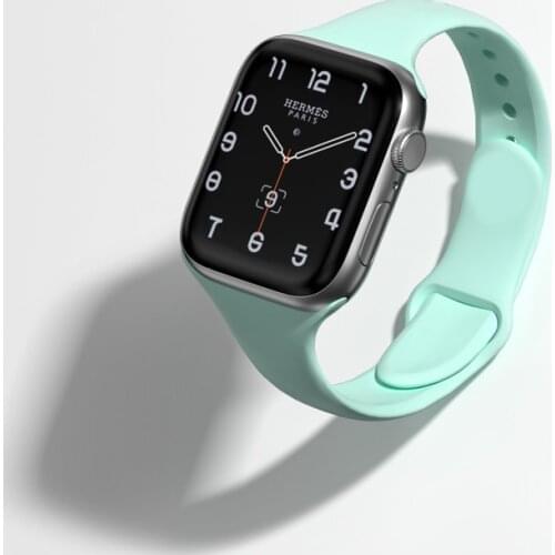 Silicone strap for Apple watch band 44mm 40mm 42mm 38mm Sport Slim watchband belt bracelet correa iWatch series band 6 SE 5 4 3