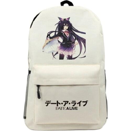 Unisex Anime Cartoon DATE A LIVE Rucksack Tokisaki Kurumi Nightmare Yatogami Tenka School Student Backpacks