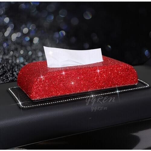 Towel PU Leather Car Tissue Box Napkin Car Home Office Paper Holder Case Cover Black Block Type