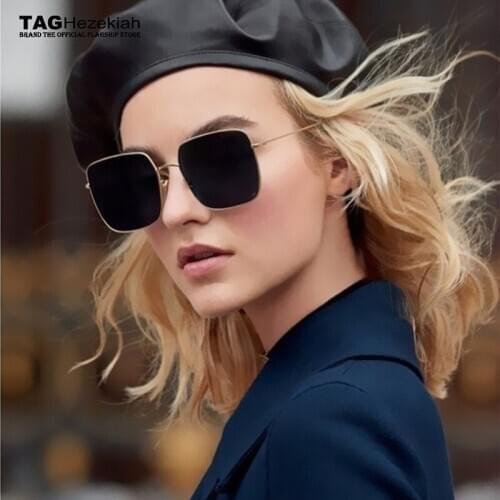 2019 Square Sunglasses Polarized Women Brand Designer Vintage Retro Big Frame Sunglasses Men Female Sun Glasses Driving UV400