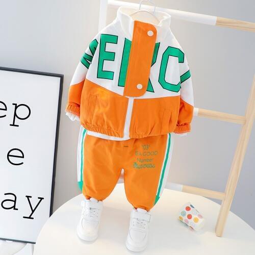Toddler Tracksuit Girls Sport Clothes Baby Boys Letter Zipper Top Pants 2021 New Arrive Children Long Sleeve Outfits 3 Colors