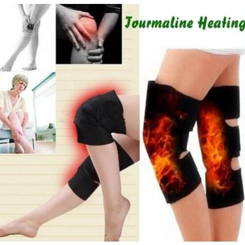 2pcs Tourmaline Self Heating Kneepad Magnetic Therapy Knee Support Tourmaline Heating Belt Knee Massager Foot Care Tool