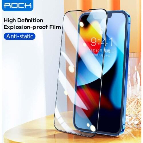ROCK Full Coverage Tempered Glass for iPhone 13 Pro Max Screen Protector Scratch Resistant Dust-repellent HD Glass for iPhone 13