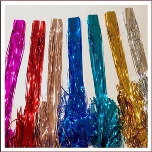 1 * 2m Metal Foil Edge Shiny Rain Curtain Birthday Party Wedding Decoration Photography Background Line Curtain Photo Props