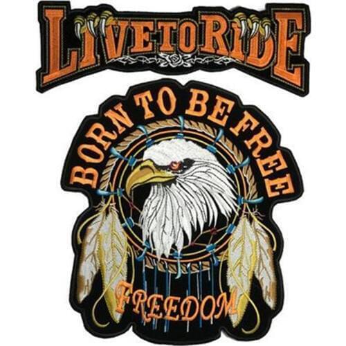 1Set Fashion Motorcycle Cowboy Applique Clothing Embroidery Patch Fabric Sticker Iron On Patch Craft Sewing Repair Embroidered