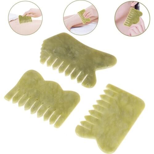 1PC Natural Jade Roller Facial Massager Real Stone Face Roller Guasha Massage Board Set Guasha Tool