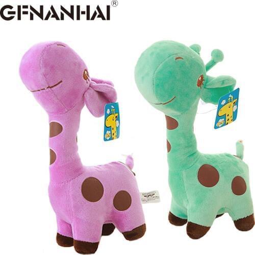 1pc 25cm 6 Colors Cute Giraffe Plush toy Lovely Baby Finger Dolls Stuffed Kawaii Animal Deer Toys for Children Birthday Gift