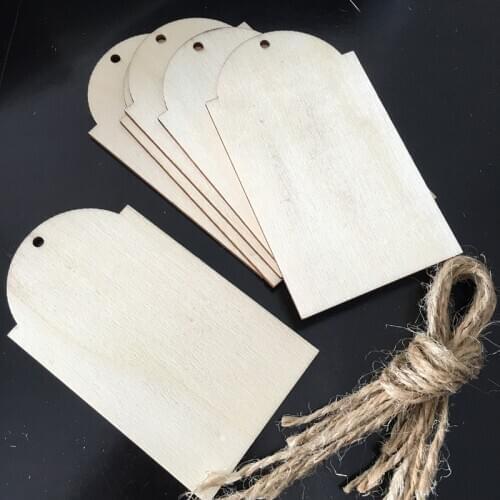 10pcs DIY Woodcraft Tags Wood Gift Tags Wooden Blank Unfinished Wooden Tags Natural DIY Crafts Wood Tags for Christmas Ornaments
