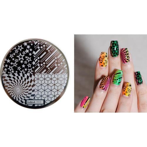 2016 Hot Exclusively hehe-03 Fashion Manicure Templat DIY Nail Art Pattern Image Stamp Polish Stamping Plates 1PC Free Shipping