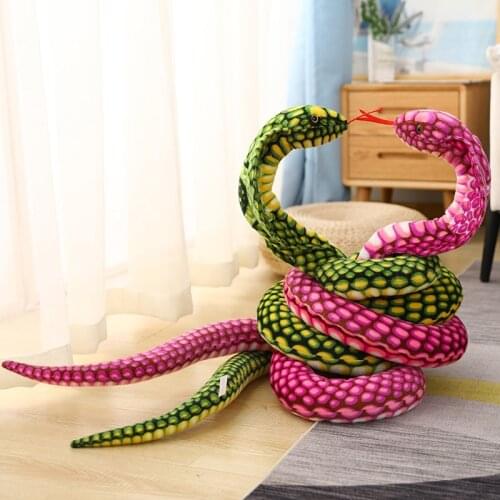 240cm Simulation Snakes Plush Toy Giant Boa Cobra Long Stuffed Animal Snake Plushie Funny Tricky Friends Halloween Children Gift