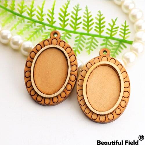 8pcs/lot Fit 18x25mm Oval Cabochon Setting Cameo Base Blank Tray Wood