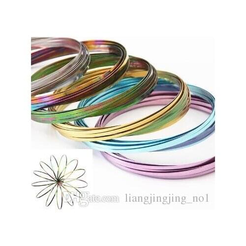 9 Colors Flow Toys Arm Slinkey Toy Flow Rings Kinetic Spring Bracelet Science Educational Sensory Interactive Cool Toys