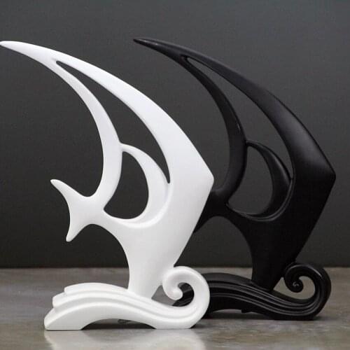 EUROPE STYLE RESIN ABSTRACT TROPICAL FISH CRAFTS HANDICRAFT WEDDING HOME DECOR ANIMAL SCULPTURE ORNAMENT MINIATURES FIGURINES
